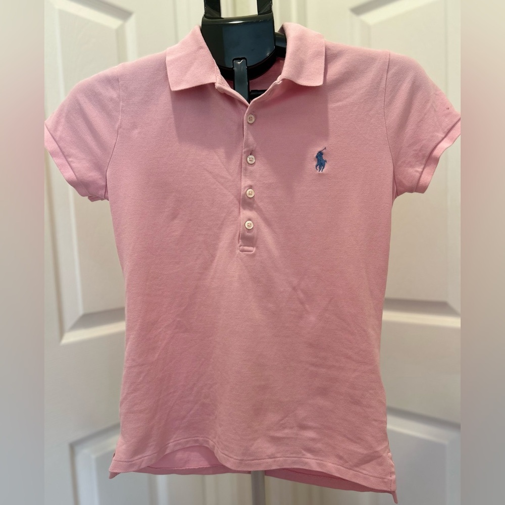 Light Pink Ralph Lauren Women’s Slim Fit Stretch Polo